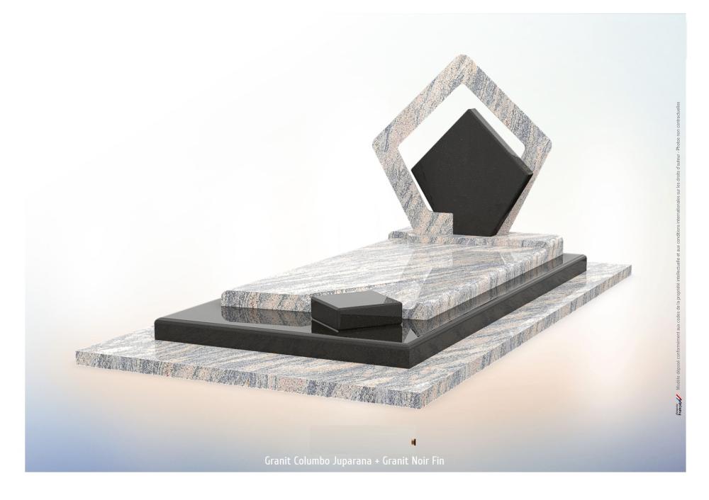 Monument en granit Juparana et noir fin